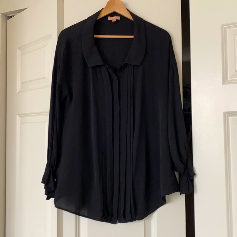 100% silk black blouse